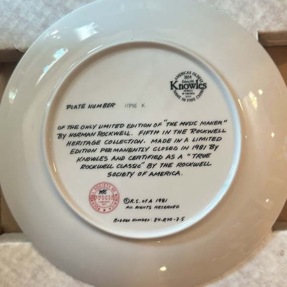 Norman Rockwell plate-“The Music Maker” with CoA - Picture 4 of 7